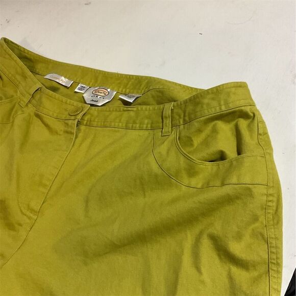 Talbots Women's Yellow Capri Pants Side & Back Pockets Zip Closure Casual - Picture 6 of 7